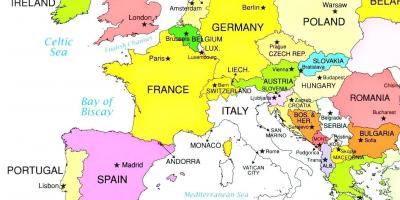 Peta eropah menunjukkan Luxembourg