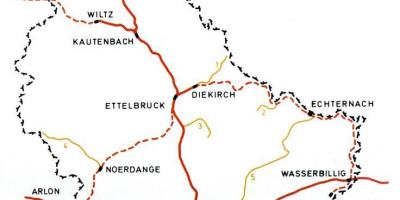 Luxembourg peta kereta api