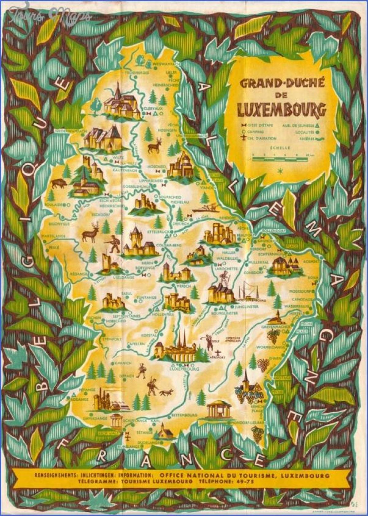peta Luxembourg bersiar-siar