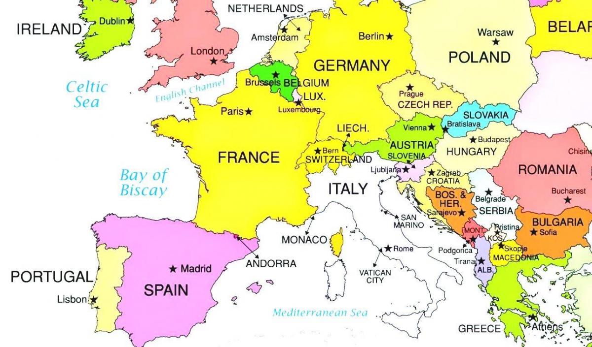 peta eropah menunjukkan Luxembourg