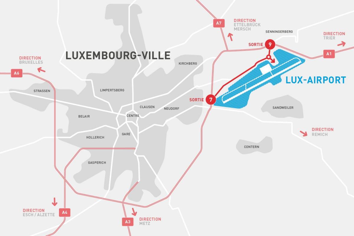 peta Luxembourg terbang