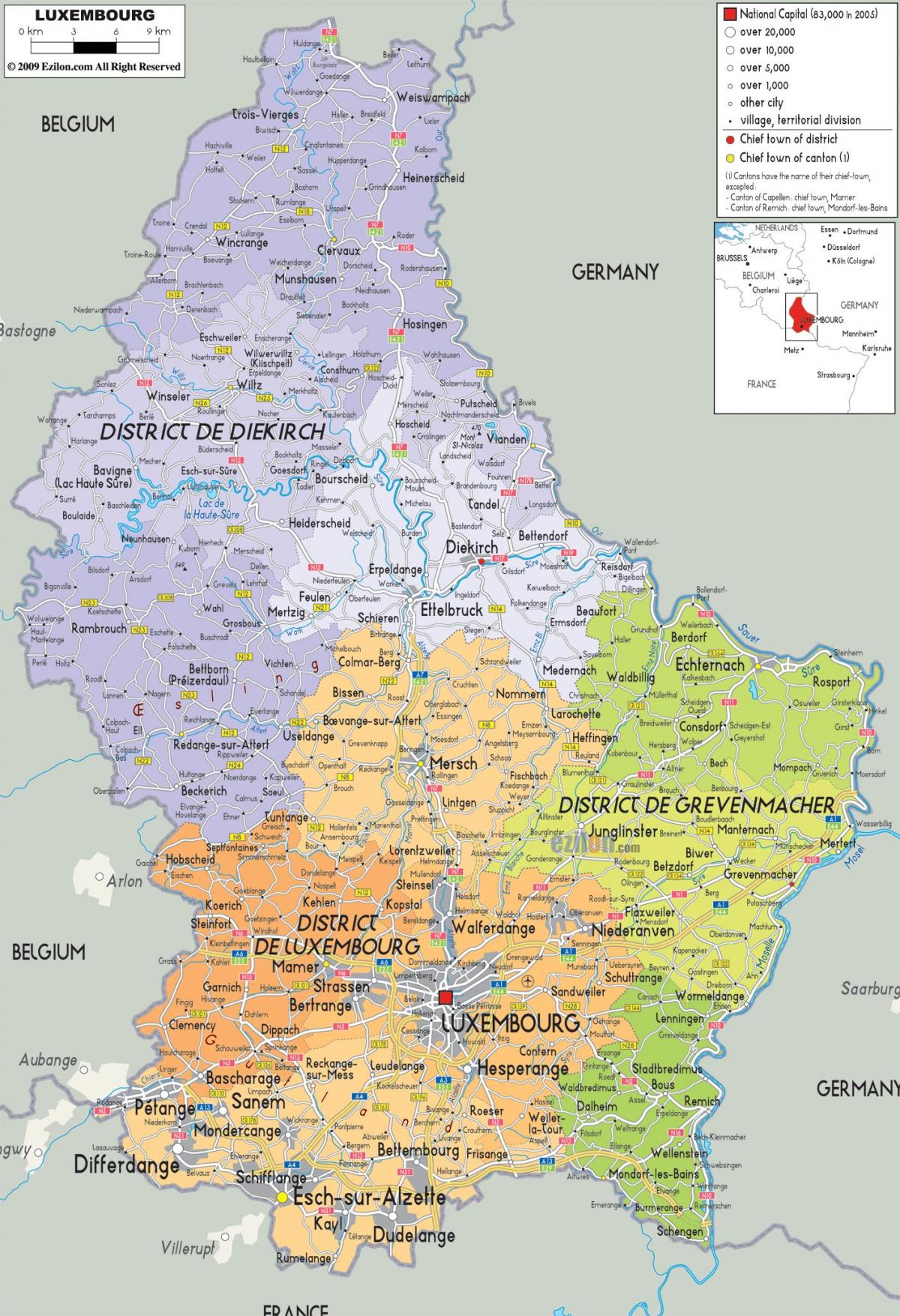 Luxembourg peta negara